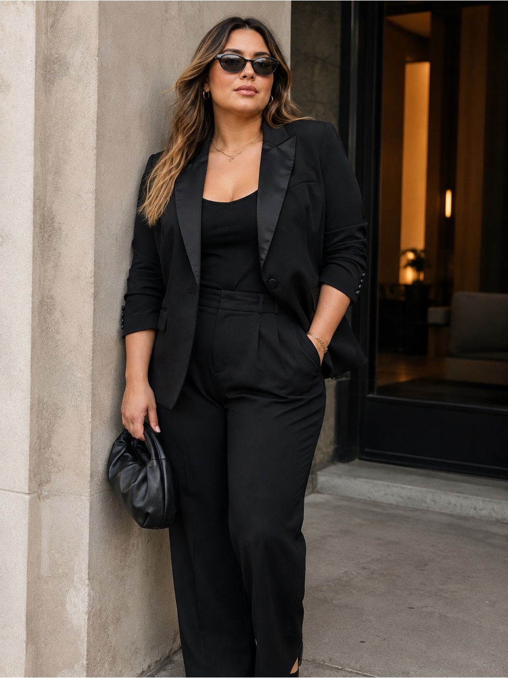 Torrid Black Satin-Lapel Blazer — Size 0
